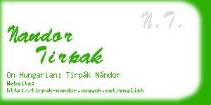 nandor tirpak business card
